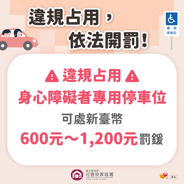 5.不占用身心障礙者專用停車位宣傳圖卡-違規占用罰鍰 (1).jpg